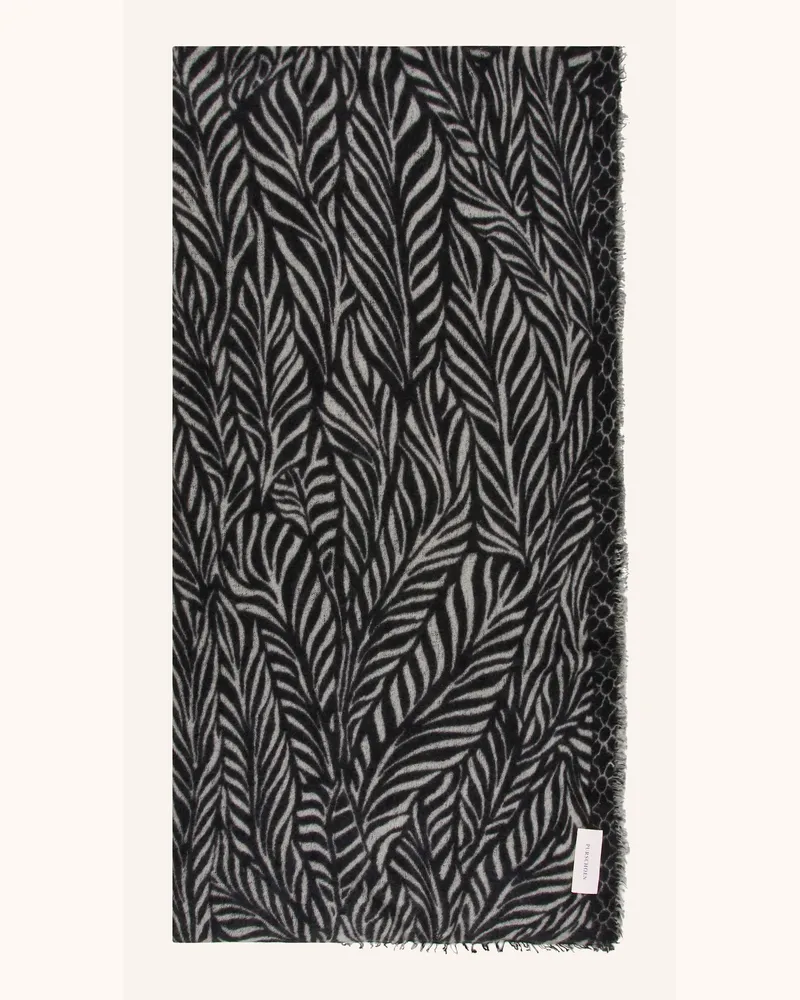 Puschoen Cashmere-Schal LEAFGARDEN Hellgrau