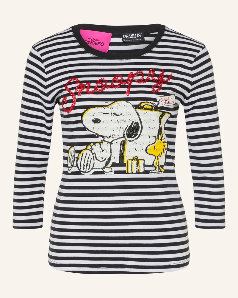 Frogbox Shirt Mit 3/4-Arm Und Pailletten schwarz Schwarz