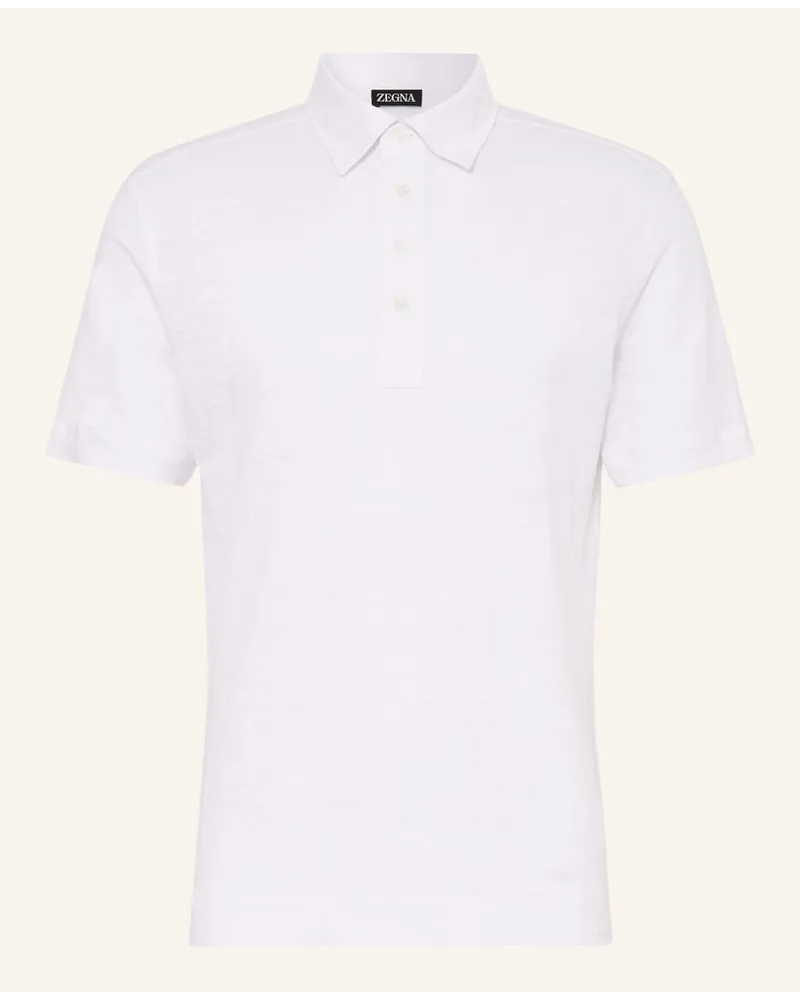 Ermenegildo Zegna Poloshirt aus Leinen Weiss