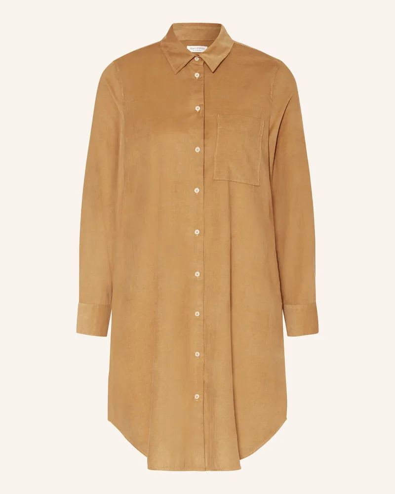 Marc O'Polo Hemdblusenkleid aus Cord Hellbraun