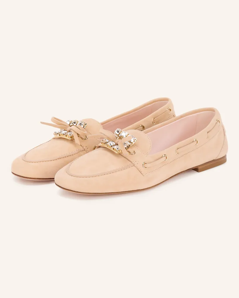 Roger Vivier Bootsschuhe Mit Schmucksteinen braun Hellrosa