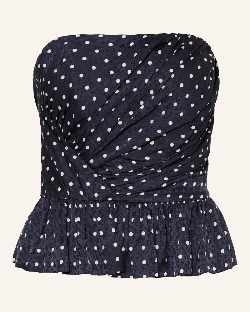 Maje Off-Shoulder-Blusentop Aus Satin blau Dunkelblau