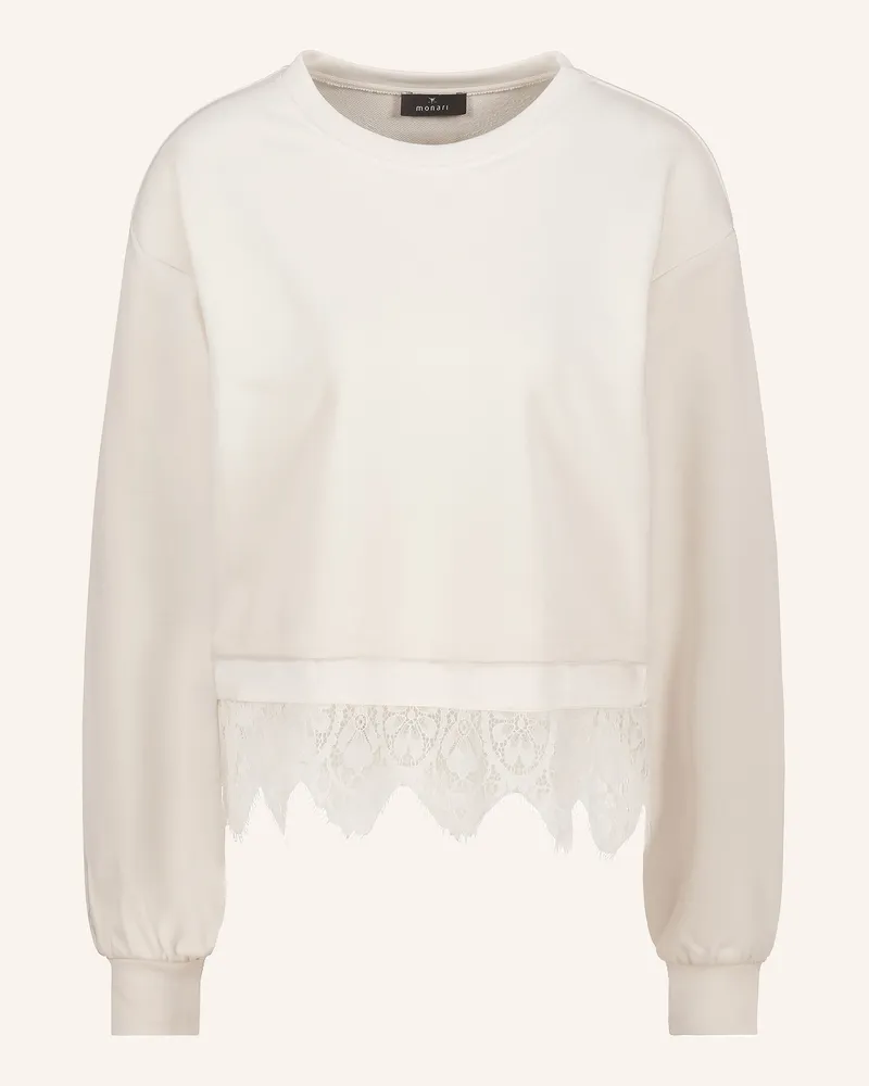 monari Sweatshirt Mit Spitze beige Ecru