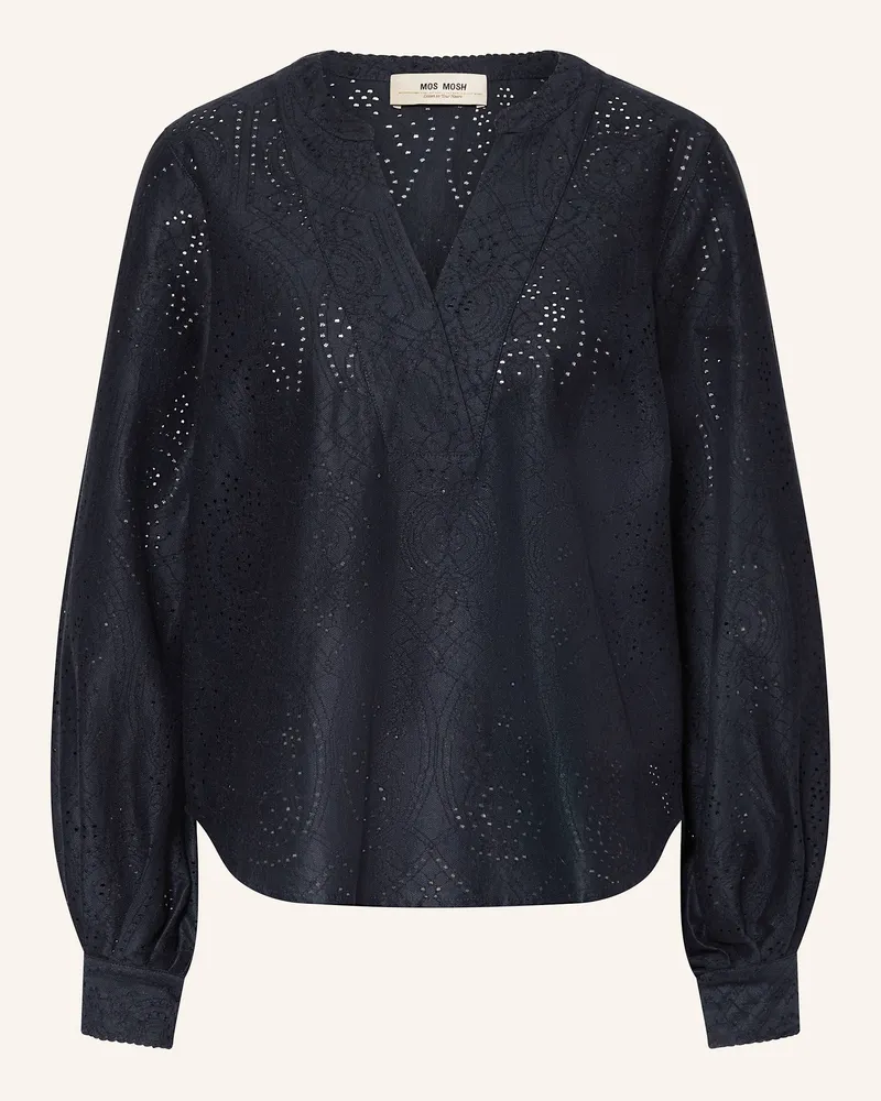 Mos Mosh Blusenshirt MMYEN SINA aus Lochspitze Dunkelblau