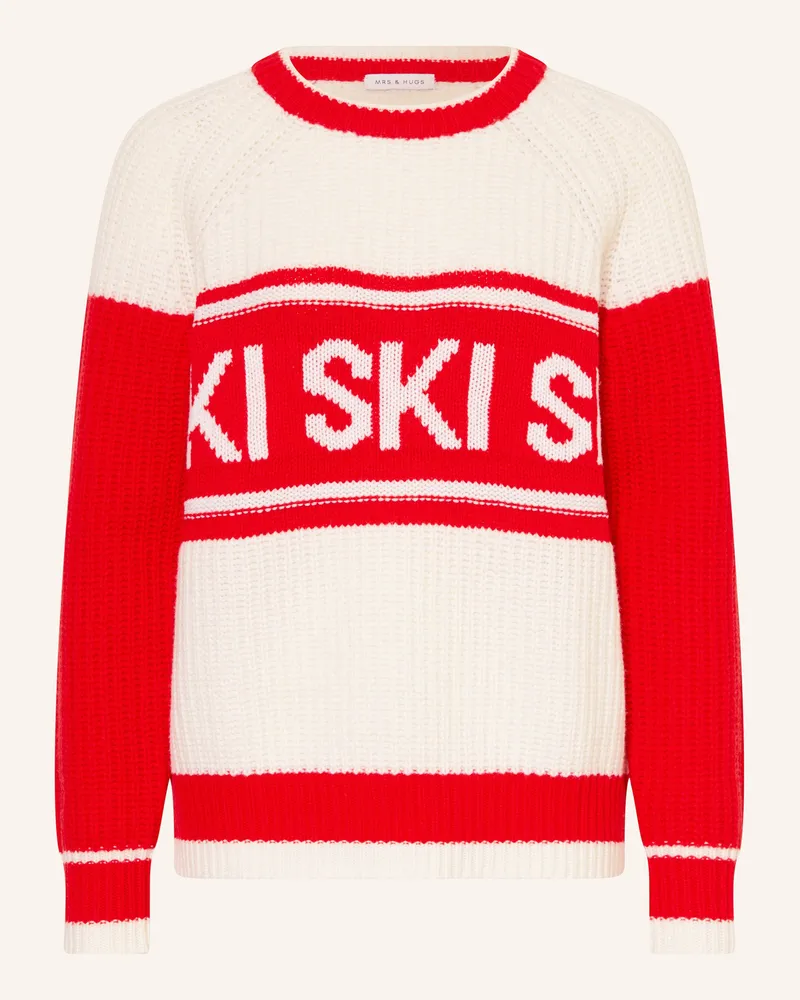 Mrs & HUGS Pullover rot Ecru
