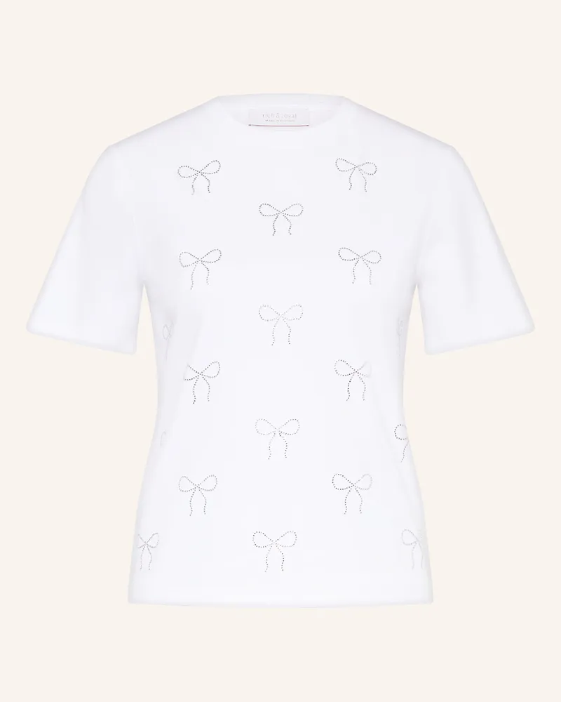 Rich&Royal T-Shirt mit Schmucksteinen Weiss