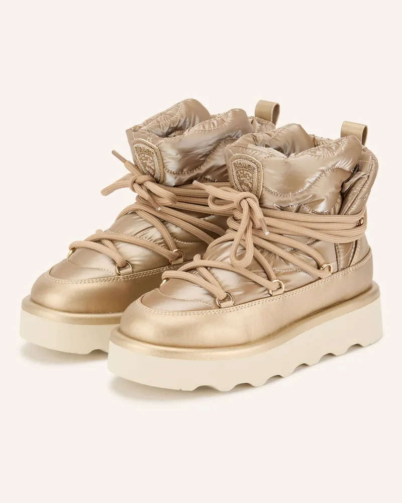 Blauer Schnürboots Doyle gold Beige