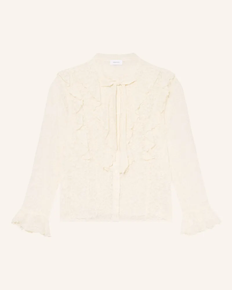 Darling Harbour Schluppenbluse Aus Spitze Mit Volants weiss Offwhite