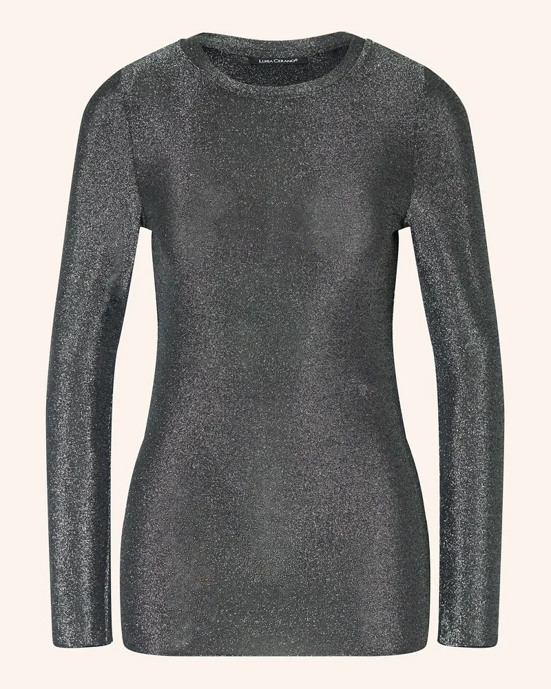 Luisa Cerano Longsleeve mit Glitzergarn Dunkelgrau