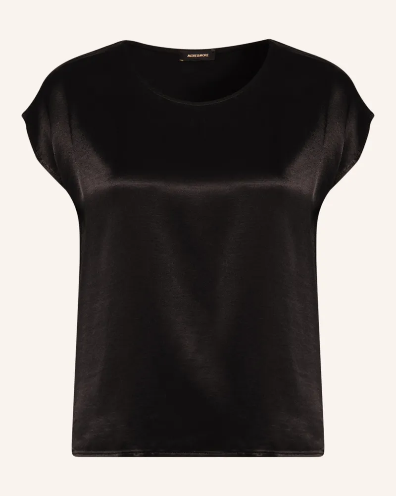 More & More T-Shirt im Materialmix Schwarz