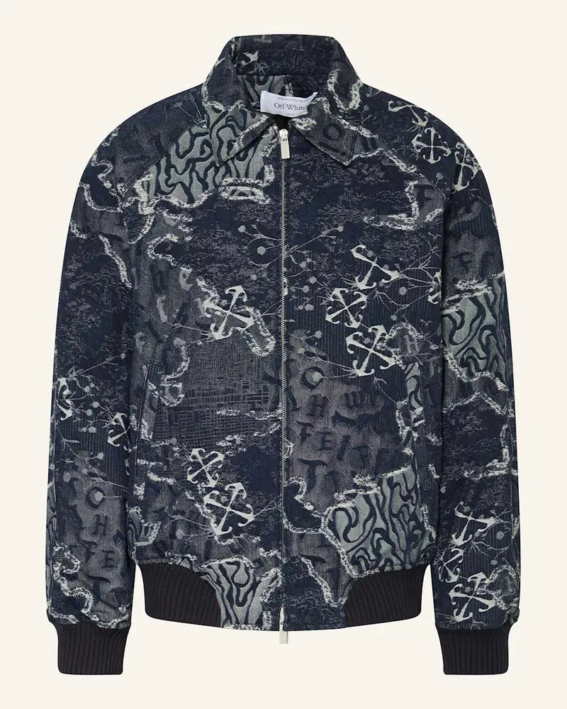 OFF-WHITE Jacquard-Blouson Blau