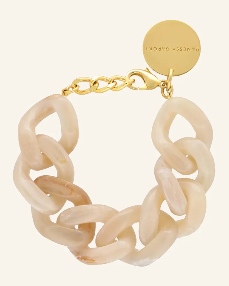 Vanessa Baroni Armbänder FLAT CHAIN BRACELET HONEY MARBLE by GLAMBOU Beige