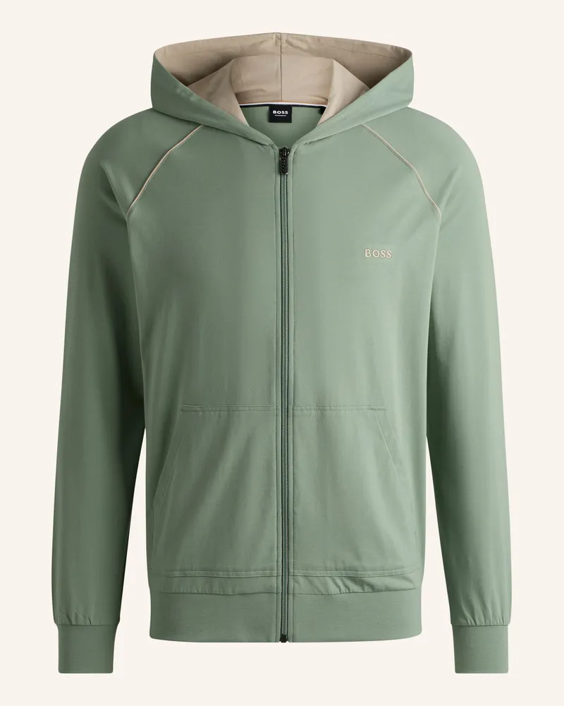 HUGO BOSS Lounge-Sweatjacke Mix&Match Jacket H Regular Fit gruen Hellgrün