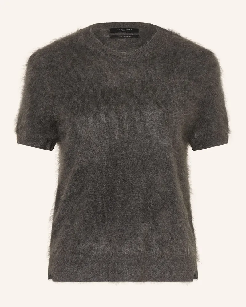 AllSaints Strickshirt REBEL aus Cashmere Dunkelgrau