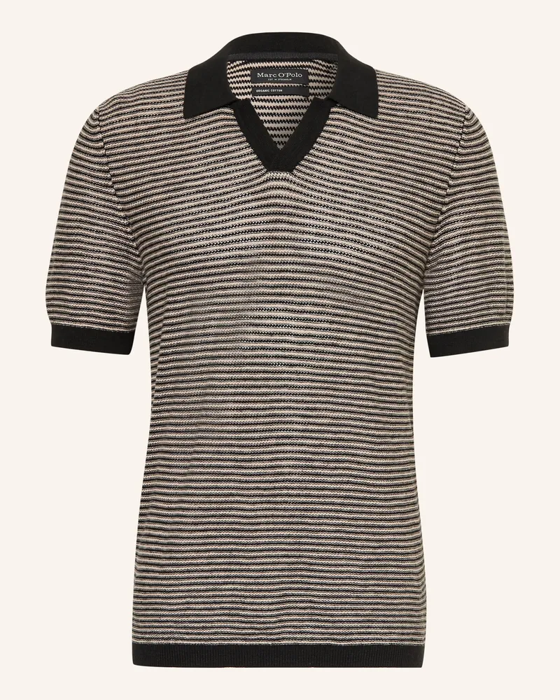 Marc O'Polo Strick-Poloshirt schwarz Schwarz