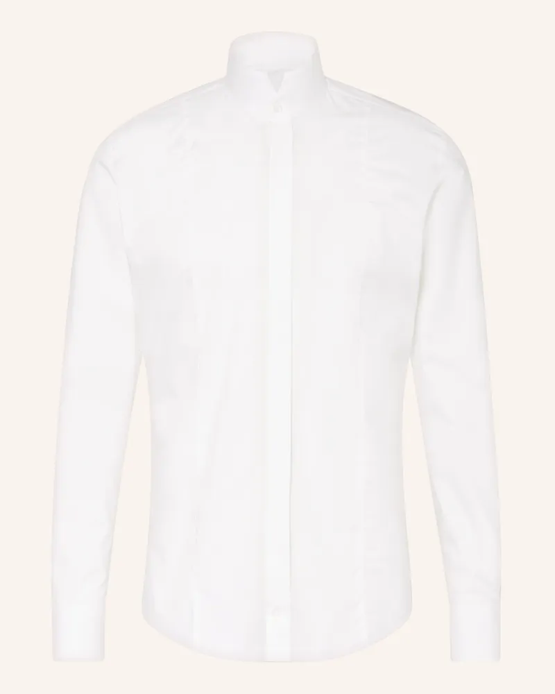 Wilvorst Smoking-Hemd Extra Slim Fit mit Stehkragen und Umschlagmanschette Weiss