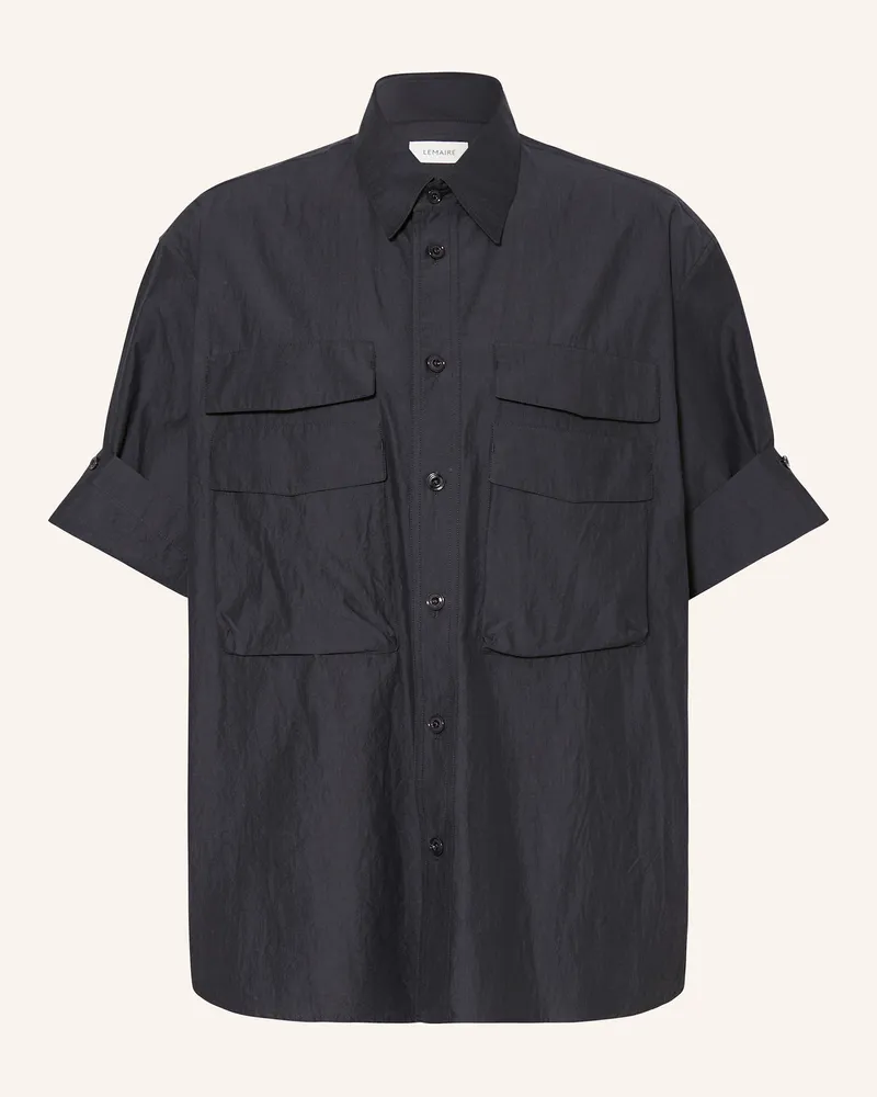 Christophe Lemaire Kurzarmhemd Comfort Fit Dunkelgrau