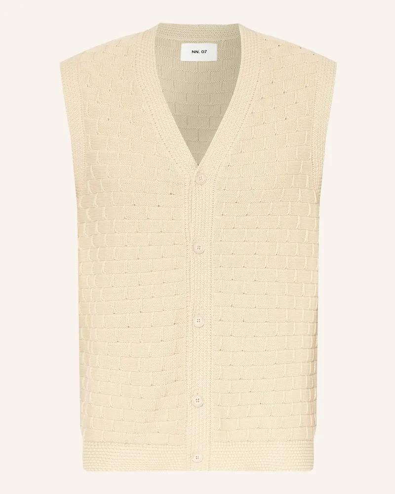 NN 07 Strickweste Reece weiss Beige