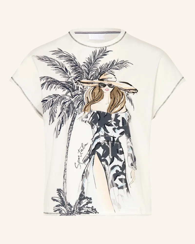 Sportalm T-Shirt Mit Pailletten Und Schmucksteinen weiss Weiss
