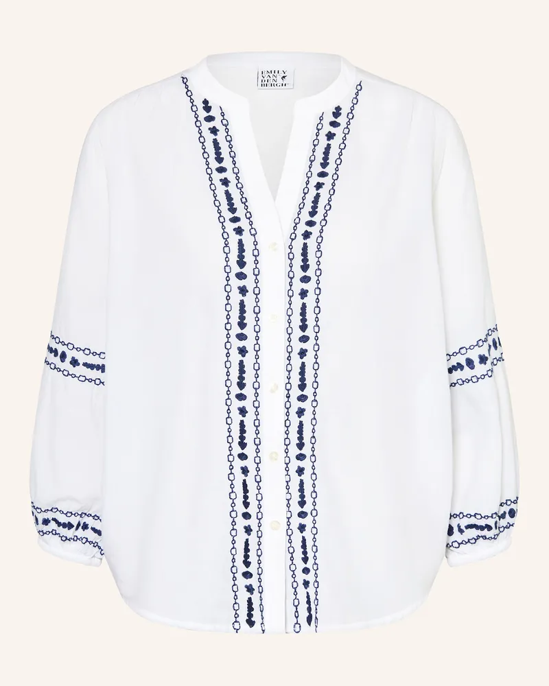 Emily van den Bergh Hemdbluse mit 3/4-Arm Weiss