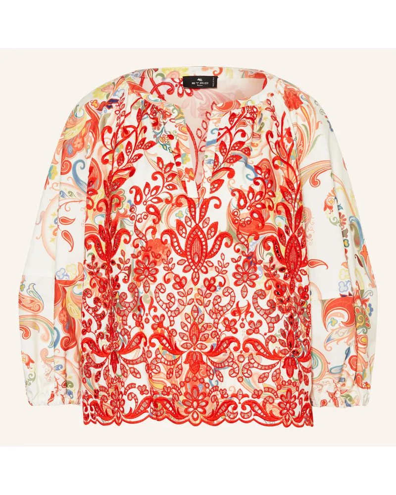 Etro Blusenshirt mit Lochspitze Rot