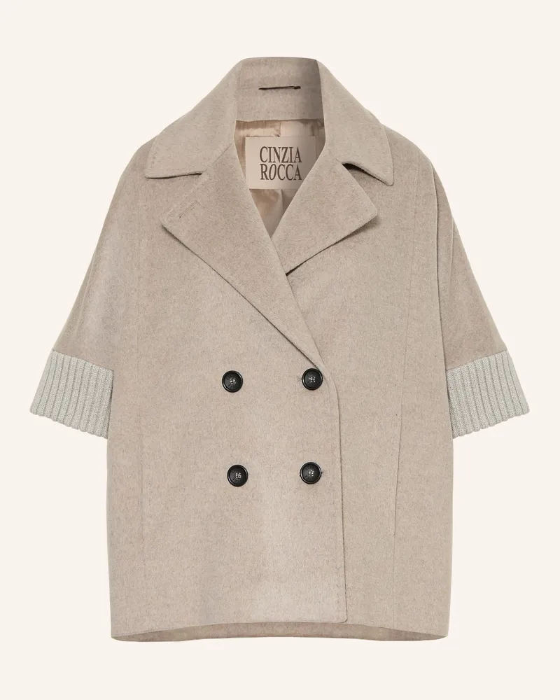 Cinzia Rocca Cape Im Materialmix grau Hellgrau