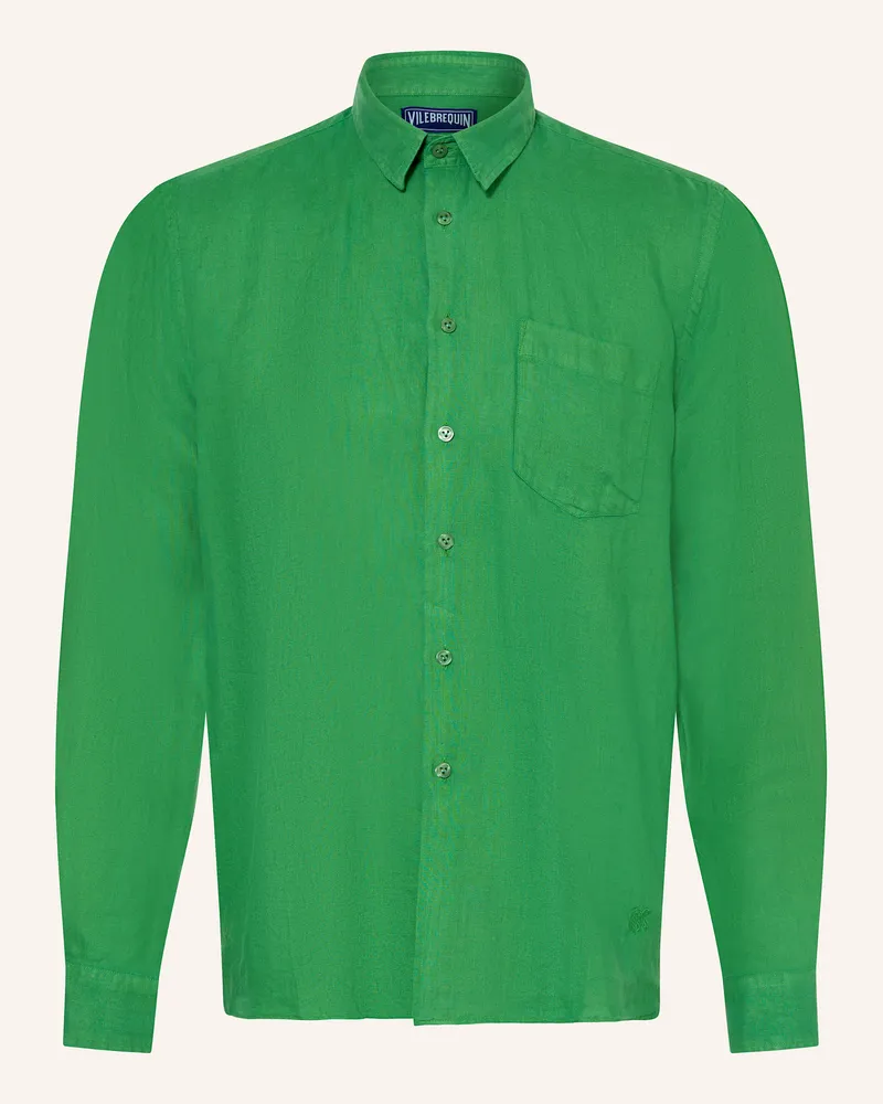 Vilebrequin Leinenhemd Regulrar Fit gruen Grün