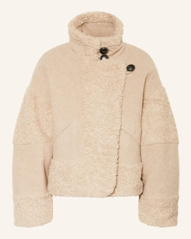 ba&sh Jacke FLEET im Materialmix Beige