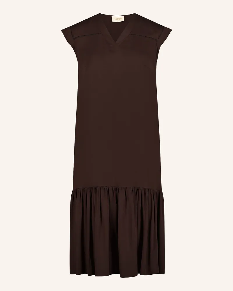 Cartoon Kleid Mit Spitze Und Volants braun Dunkelbraun