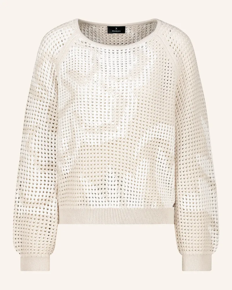 monari Pullover Mit Pailletten beige Creme