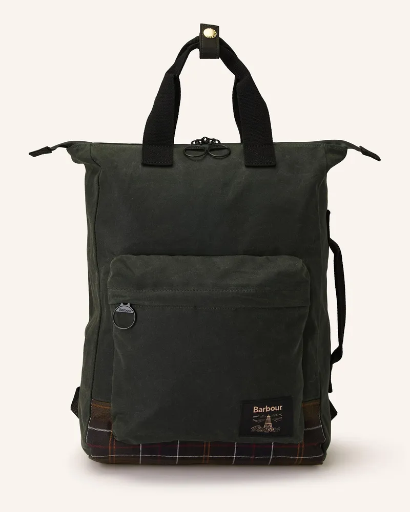 Barbour Rucksack Field Wax gruen Dunkelgrün