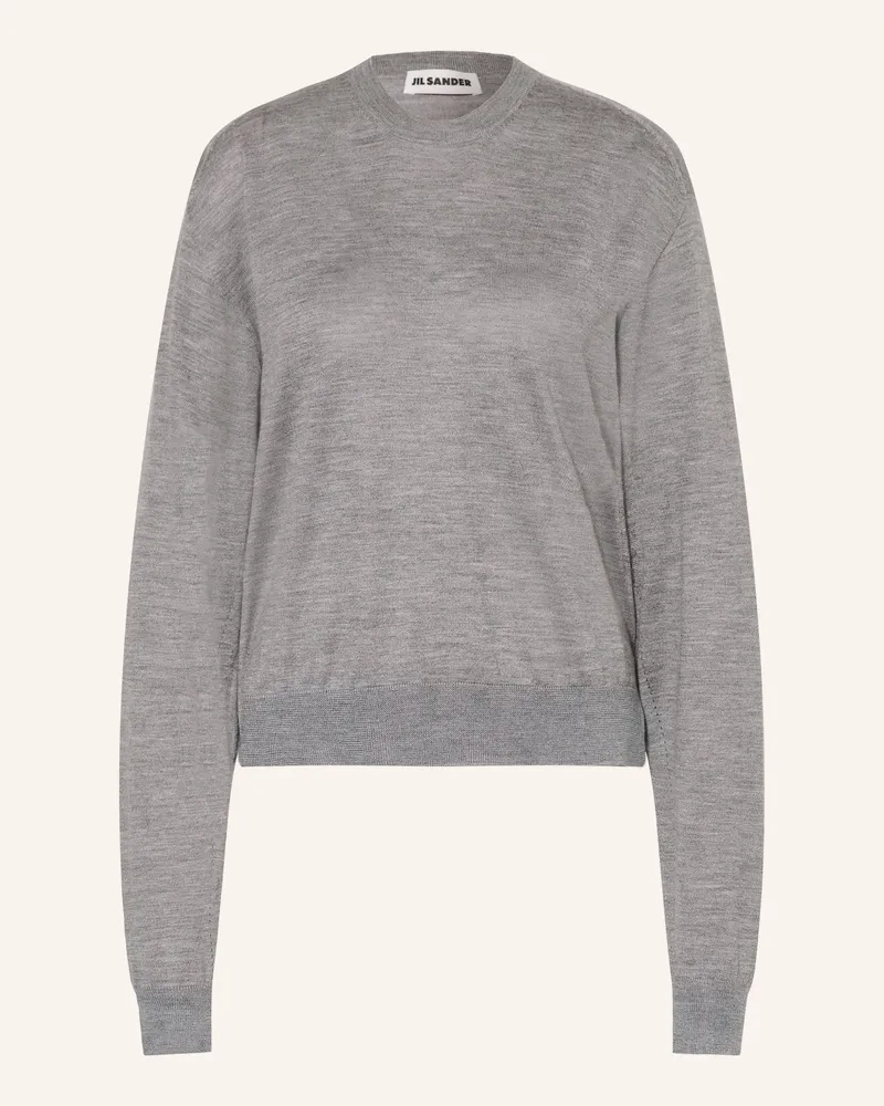 Jil Sander Pullover mit Cashmere und Seide Grau