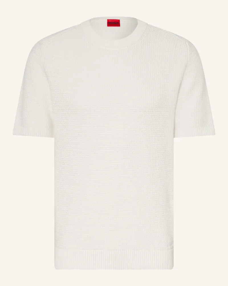 HUGO BOSS Strickshirt Saffon weiss Creme
