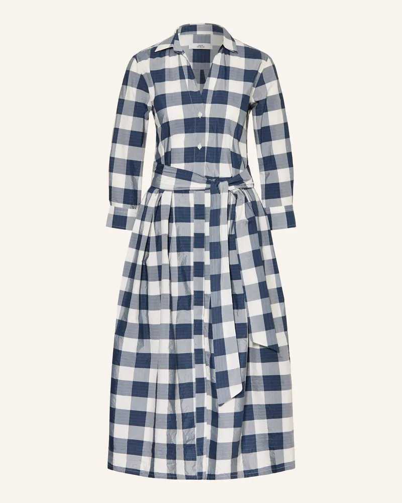 0039 Italy Hemdblusenkleid Julene Mit 3/4-Arm blau Dunkelblau