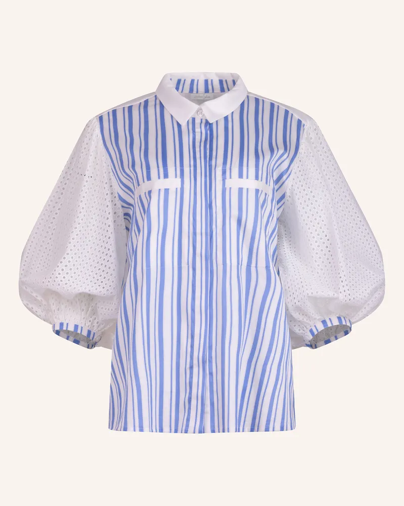 Helene Galwas Geblümte Bluse Flora grau Grau