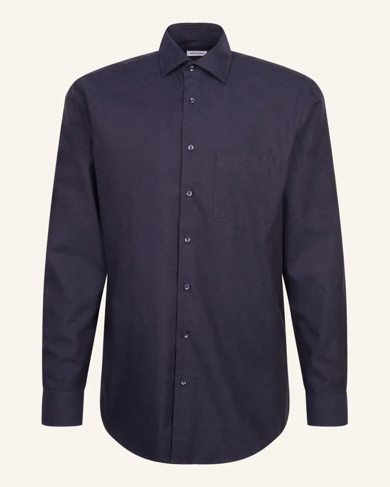 Seidensticker Flanellhemd Regular Fit Dunkelblau