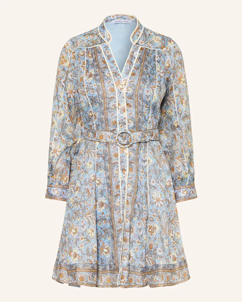 Veronica Beard Leinenkleid Kumar Mit Seide blau Hellblau