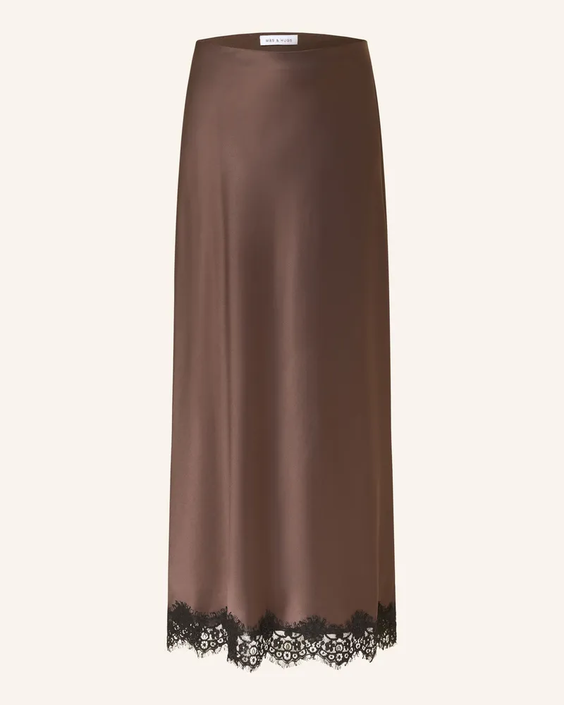 Mrs & HUGS Satinrock mit Spitze Dunkelbraun