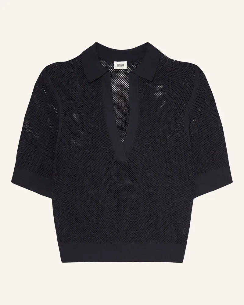 Drykorn Strick-Poloshirt Dylai blau Dunkelblau