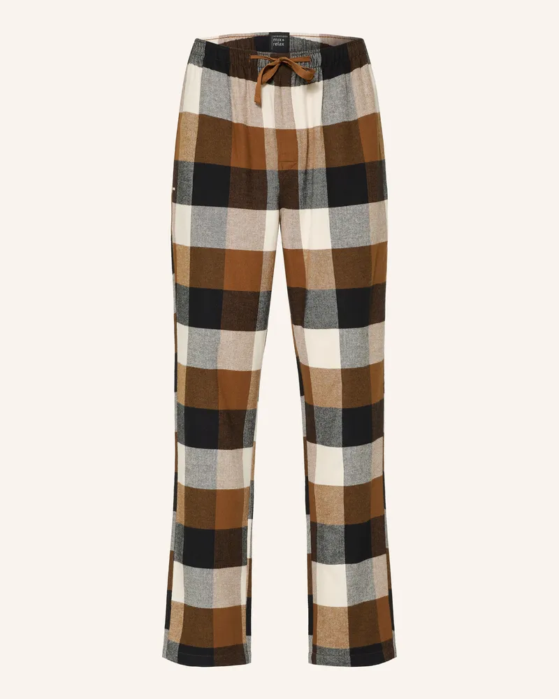 Schiesser Schlafhose Mix+Relax Aus Flanell braun Dunkelbraun