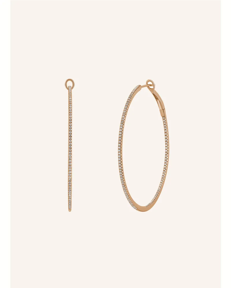 Leaf Creolen Circle L Aus 18 Karat Roségold Mit Diamanten rosegold Roségold