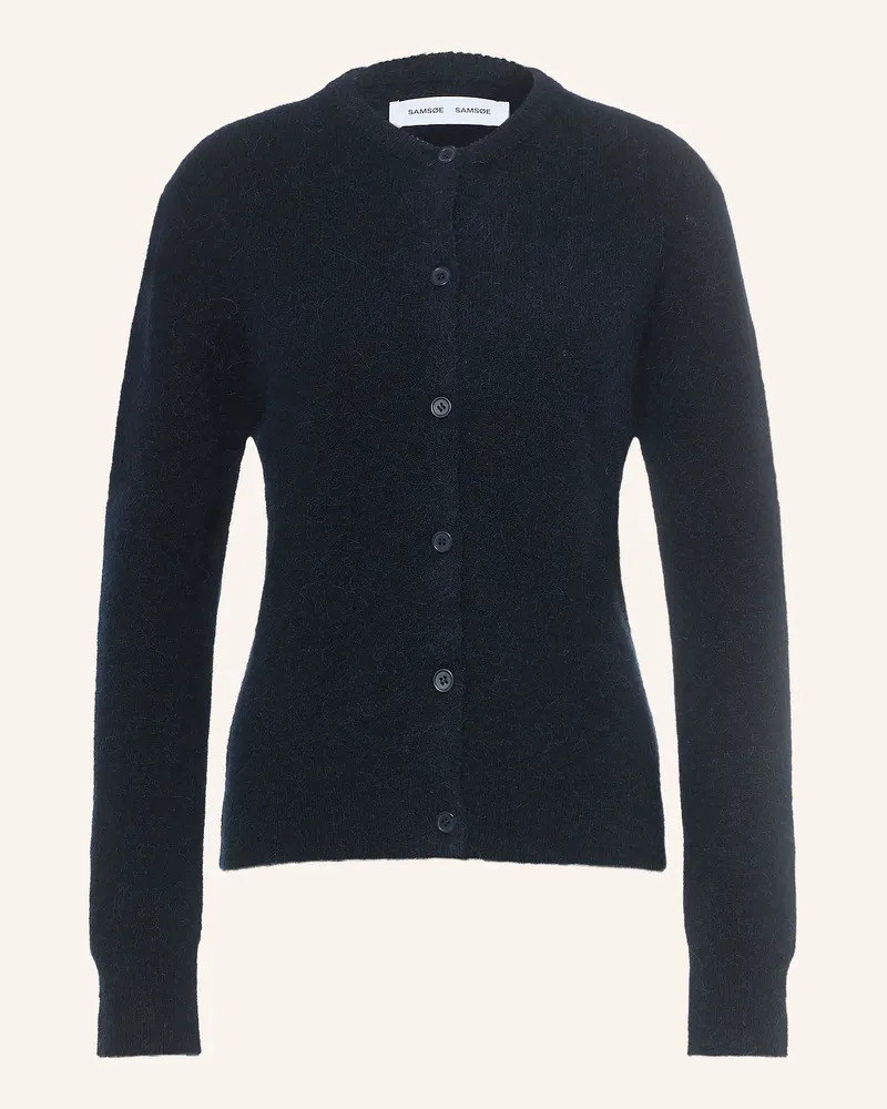 Samsøe & Samsøe Strickjacke Nor Mit Alpaka blau Dunkelblau