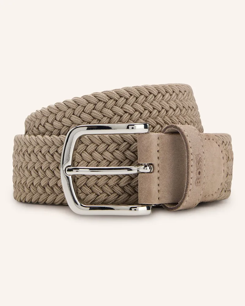 HUGO BOSS Flechtgürtel Sash braun Taupe