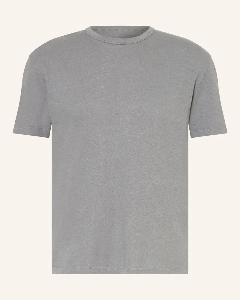 Officine Generale T-Shirt mit Leinen Grau