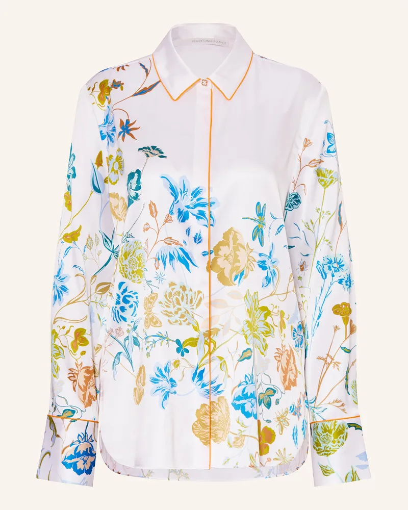 Herzen's Angelegenheit Hemdbluse aus Seide Blau