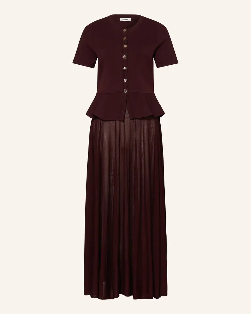 Sandro Kleid Im Materialmix rot Dunkelrot