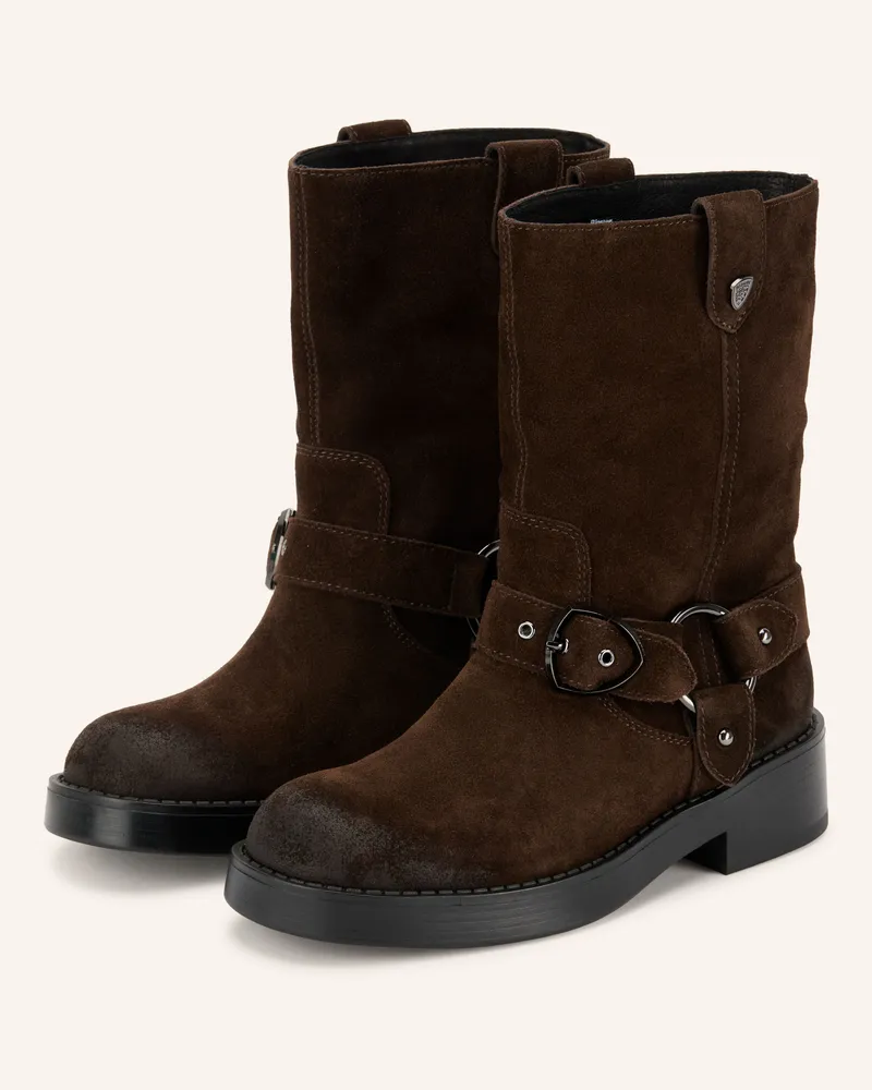 Blauer Biker Boots Hunty braun Dunkelbraun