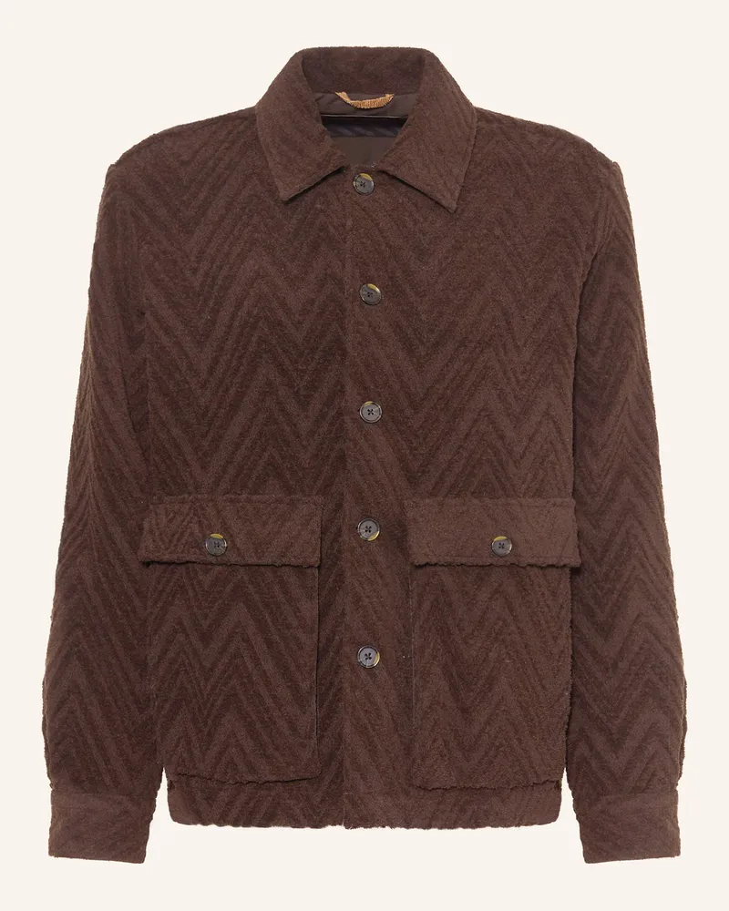 Mos Mosh Jacquard-Jacke Mmgluis Clair braun Dunkelbraun