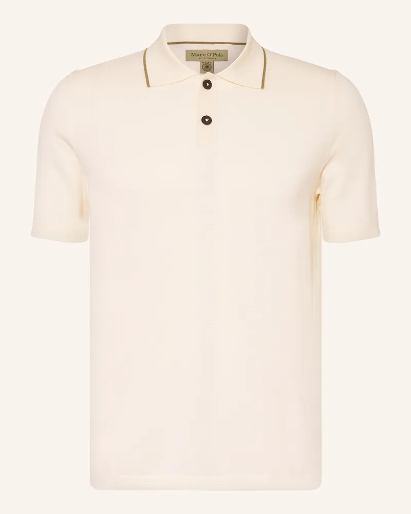 Marc O'Polo Strick-Poloshirt weiss Ecru