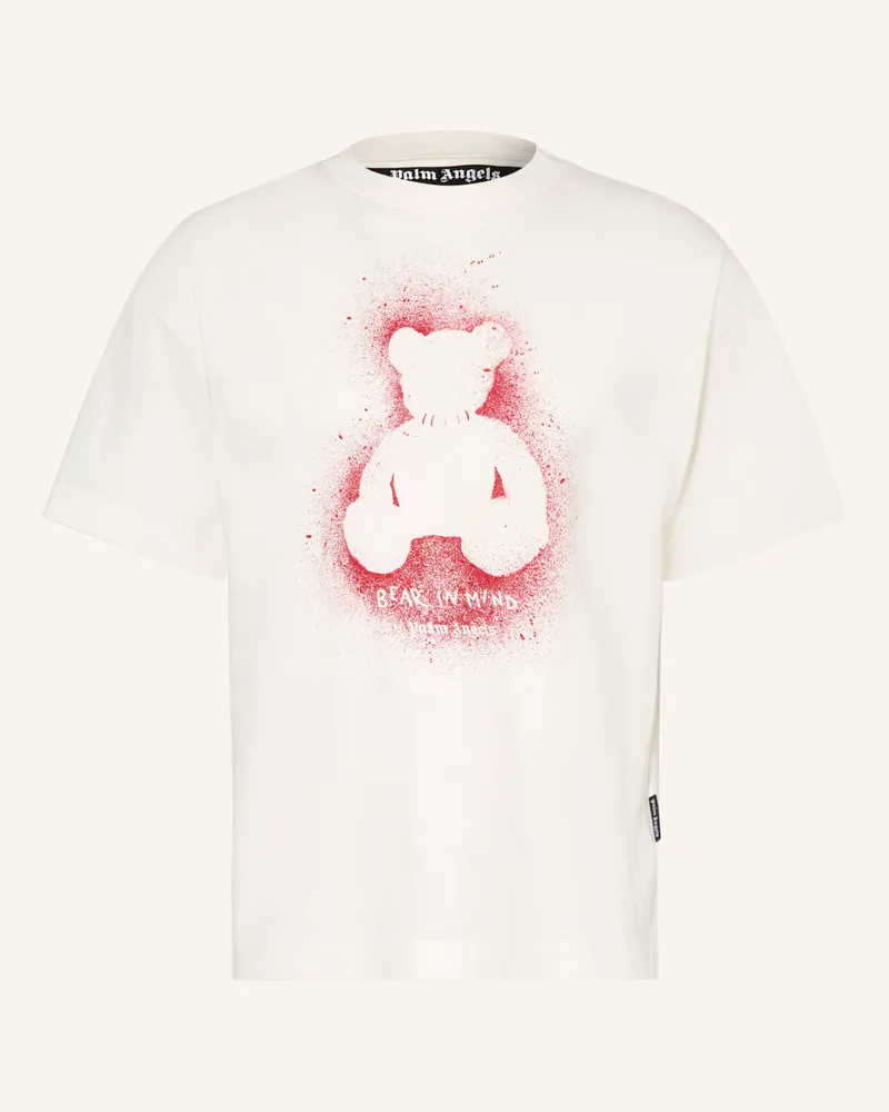 Palm Angels T-Shirt SPRAY BEAR REG Ecru